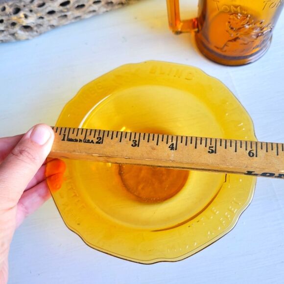 Vintage Amber Glass Nursery Rhyme Mug & Bowl Set - Picture 8 of 14